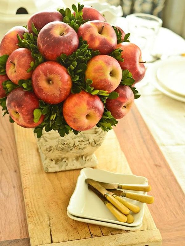Flowerless Wedding Centerpieces Apples