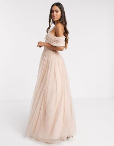 champagne bridesmaid dress