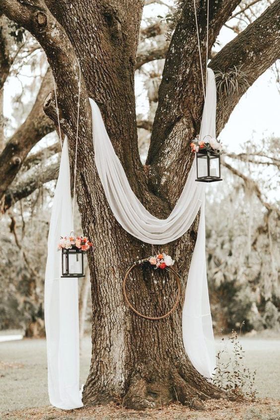 Backyard Wedding Ideas Decorating Tree