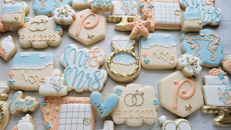 Beach Wedding Favor Cookies