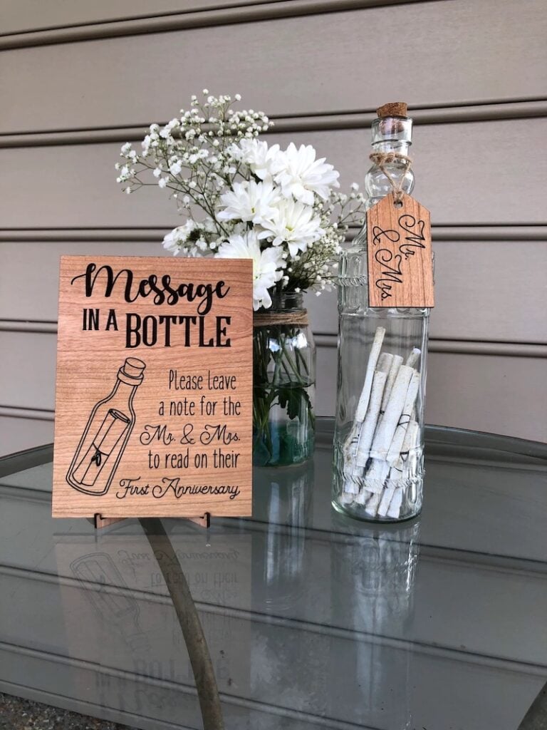 message in a bottle wedding guest book
