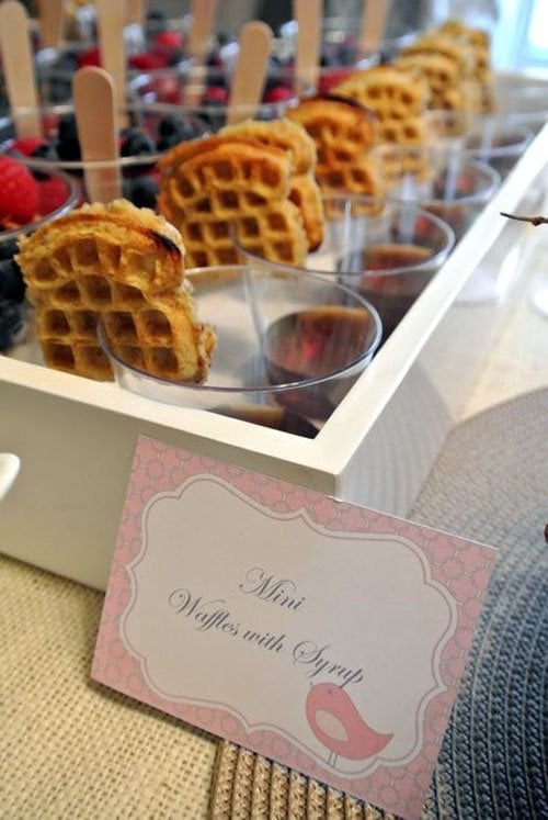 Mini Waffles and Syrup