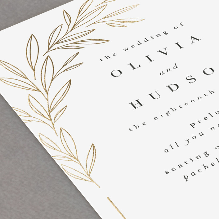 gold leaves wedding program