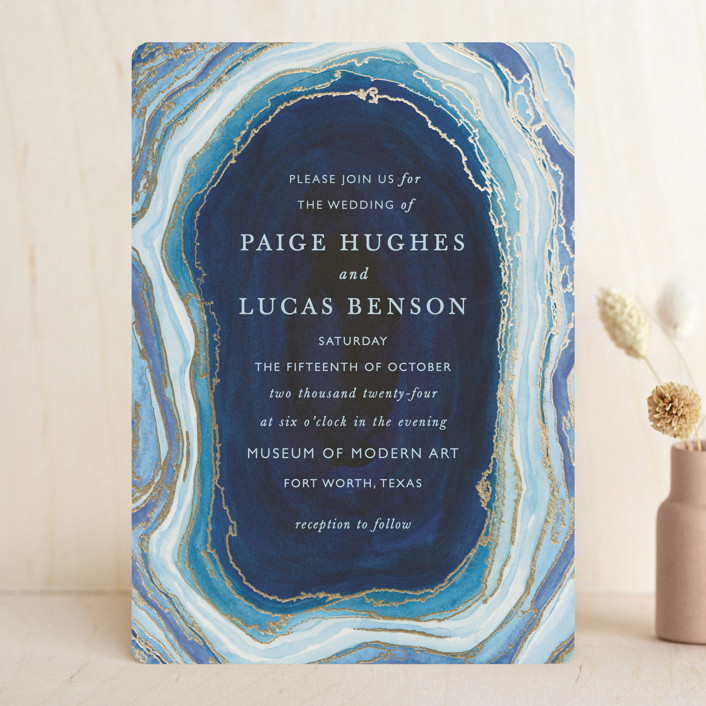 agate boho wedding invitation