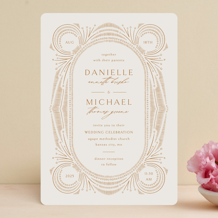 vintage boho wedding invitation
