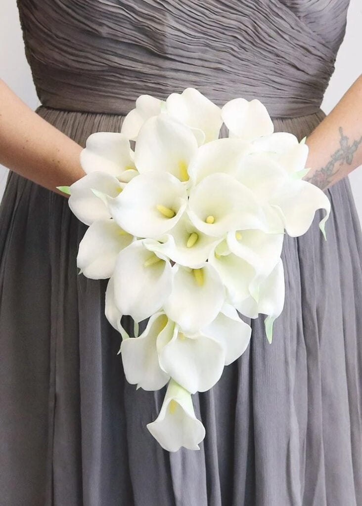 Calla Lily Wedding Bouquet Cascade