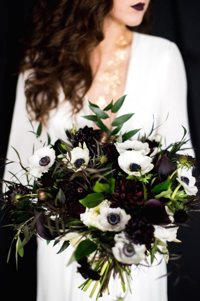 Calla Lily Wedding Bouquet Dark and Light