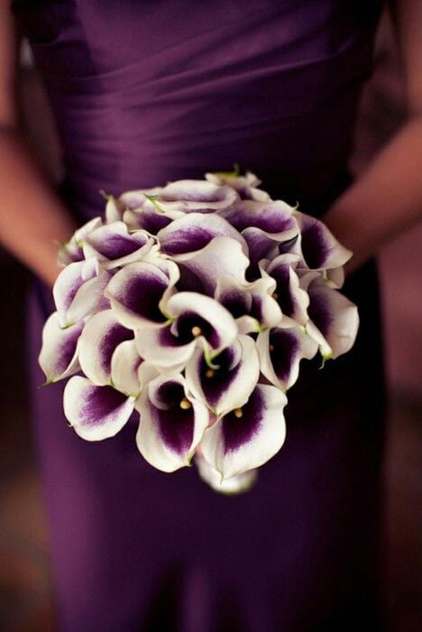 Calla Lily Wedding Bouquet Purple