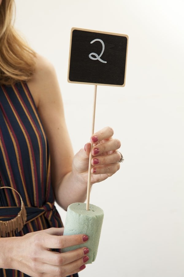 diy wedding centerpieces table number with foam