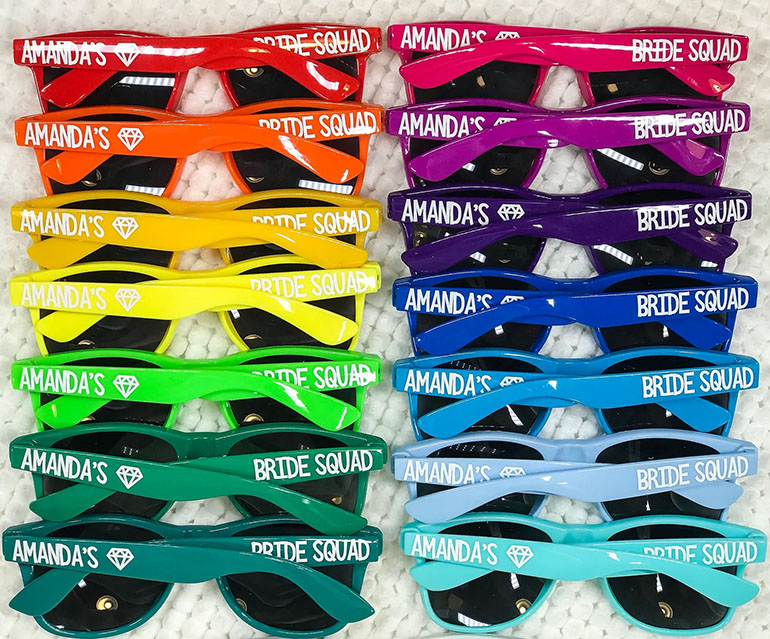 Etsy Wedding Party Sunglasses Blue Pink