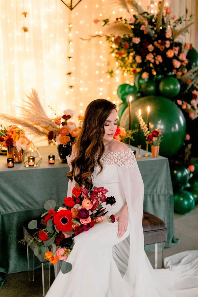 Fall Wedding Bouquet Dark Red