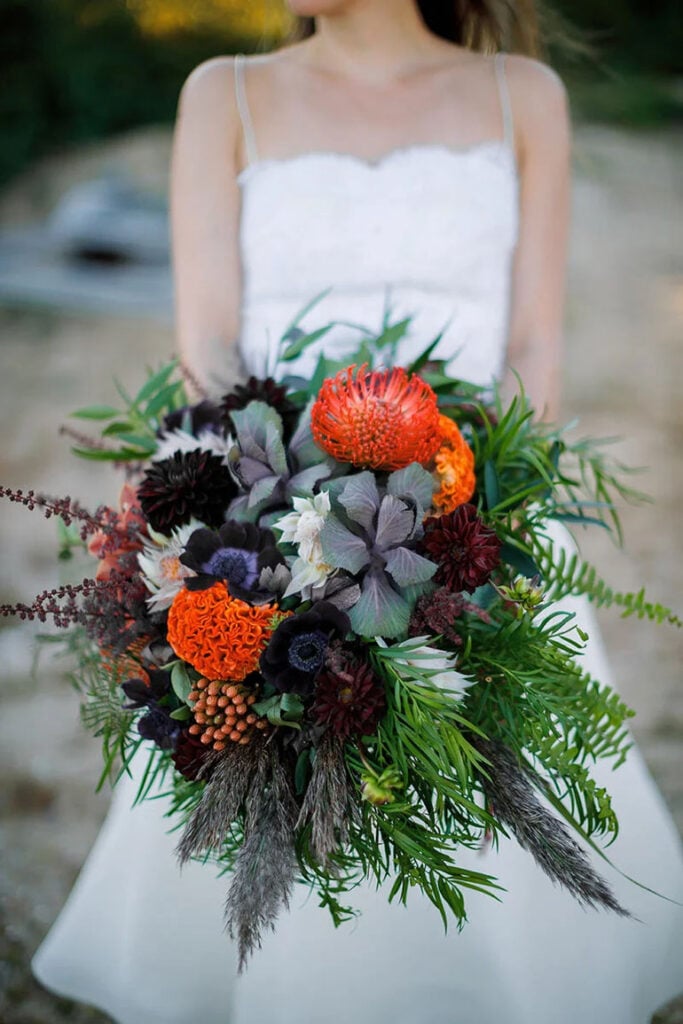 Fall Wedding Bouquet Orange and Brown