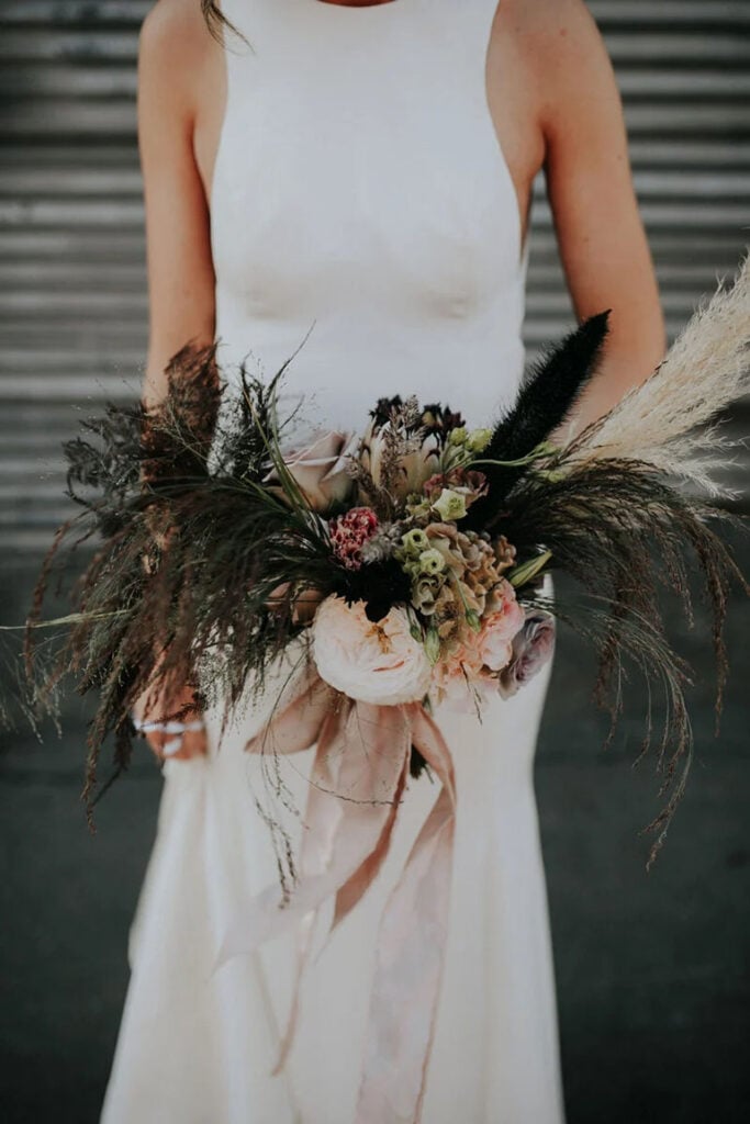 Fall Wedding Bouquet Wild Grass