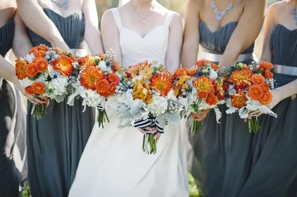 Fall Wedding Colors Blue and Orange