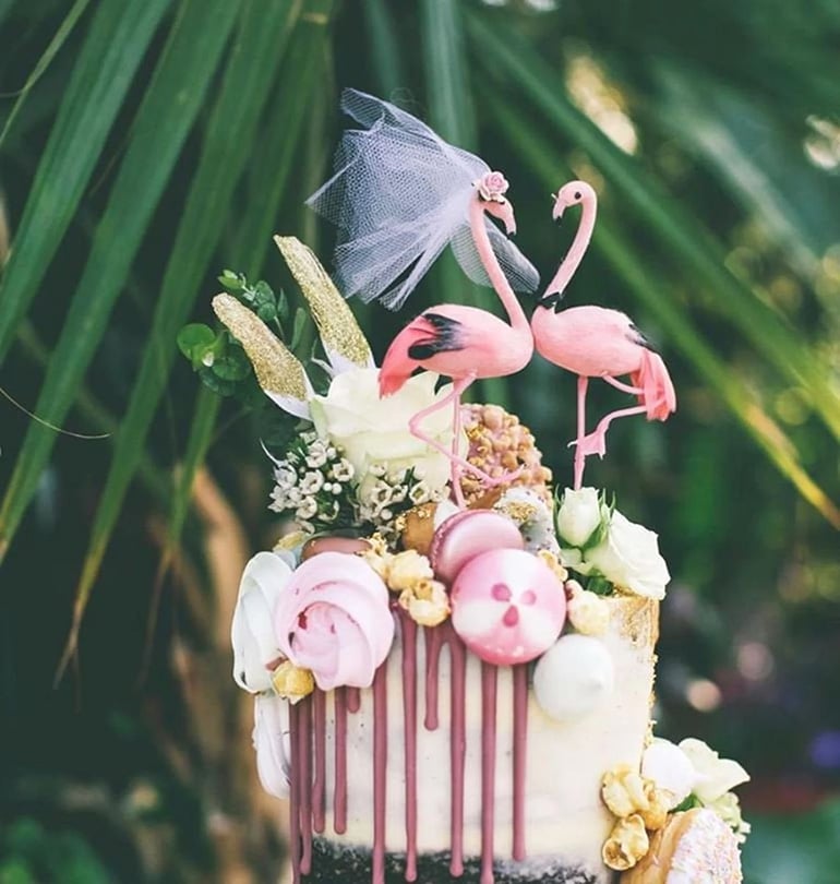 Flamingo Wedding Cake Topper