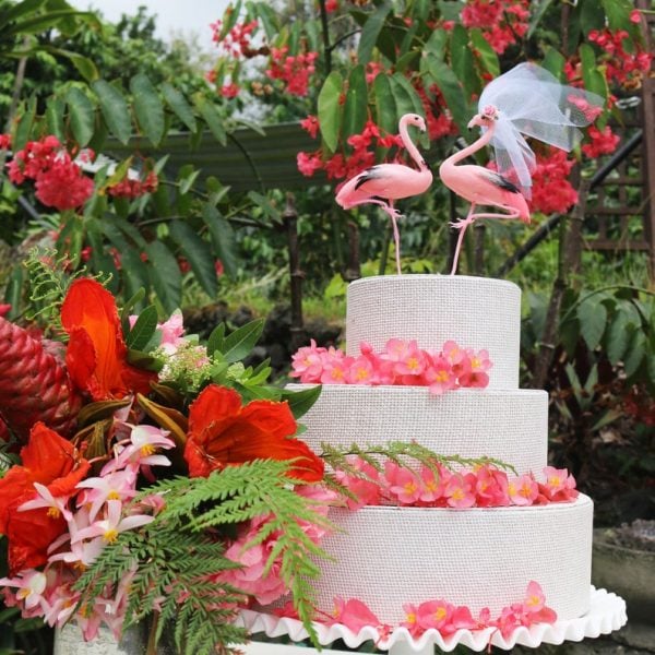 flamingo wedding cake topper