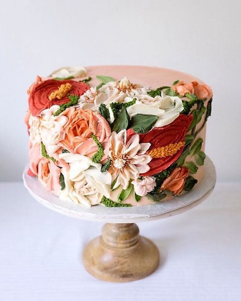 floral wedding cake