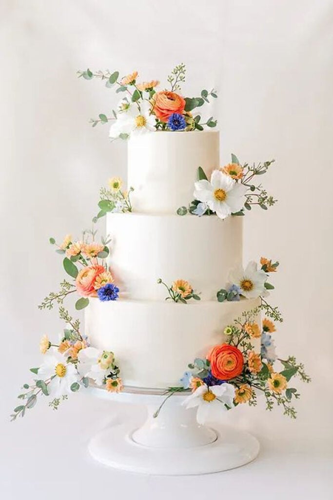 floral wedding cake