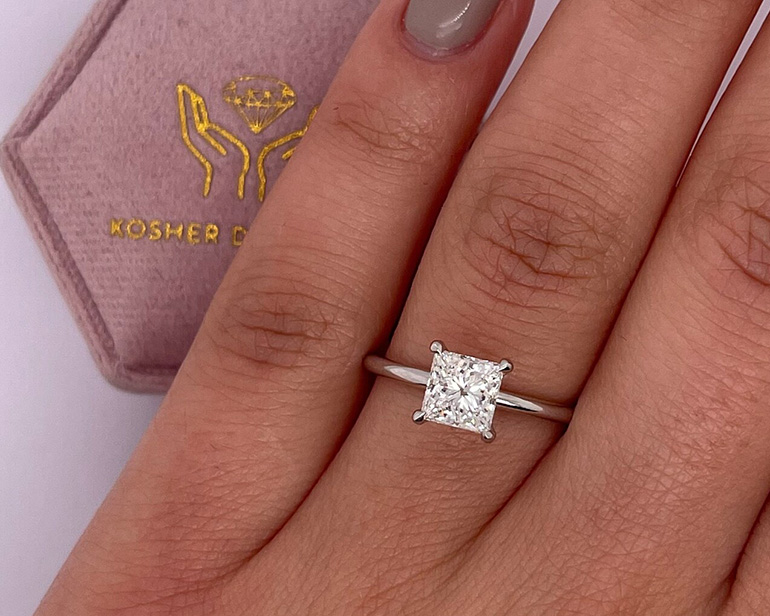 Kosher Princess Cut Diamond Ring