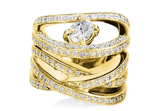 Mimi So Multi Vintage Engagement Diamond Ring