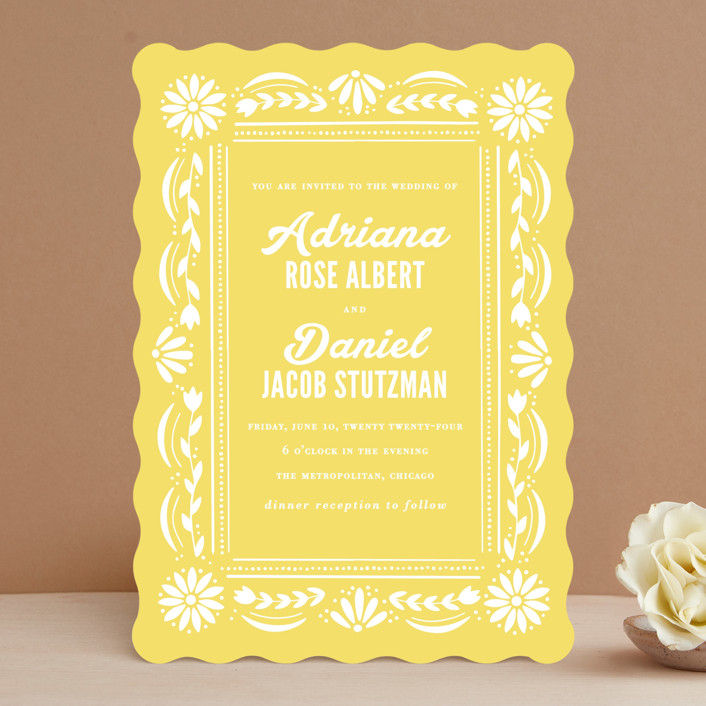 yellow beach wedding invitations