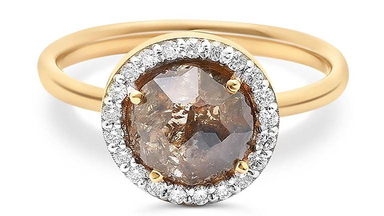 Organic Diamond Slice Wedding Ring