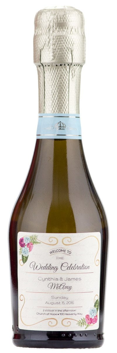 mini champagne bottle wedding favor
