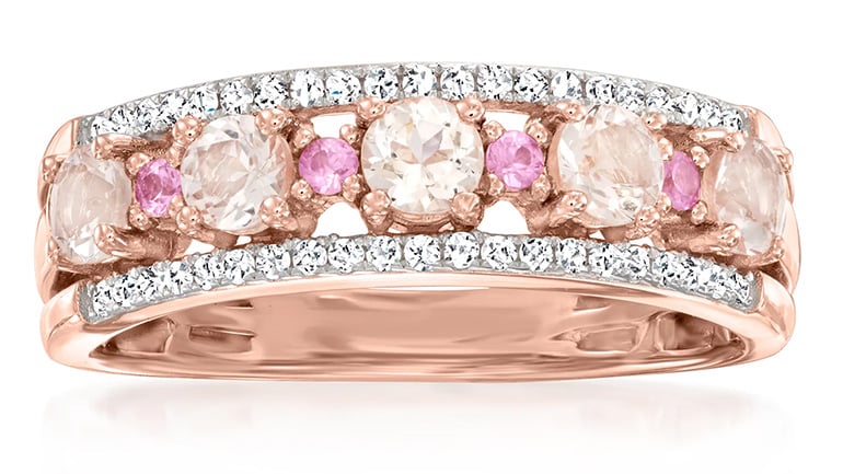 Pink Sapphire Morganite Engagement Ring