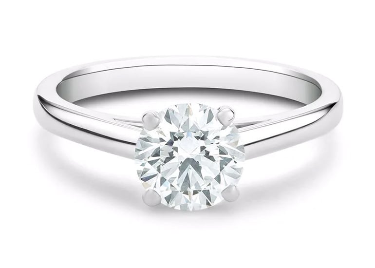 Platinum Round Vintage Engagement Ring