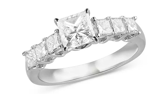 Princess Cut White Gold Diamond Ring