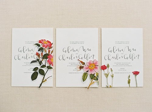 Flowers, flowers, and more flowers! You can never have enough for a spring wedding. Invitations by Yes Ma’am via Southern Weddings