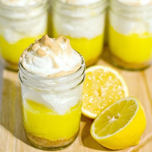 Lemon Meringue Pie Mason Jars via It All Started With Paint