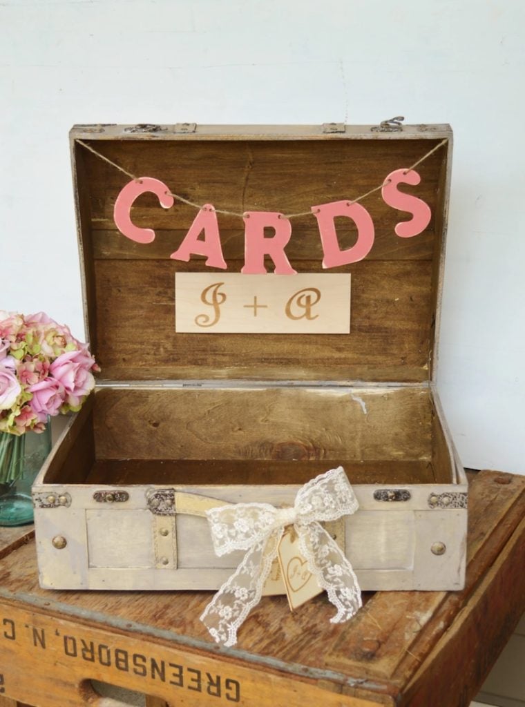 vintage suitcase card holder wedding