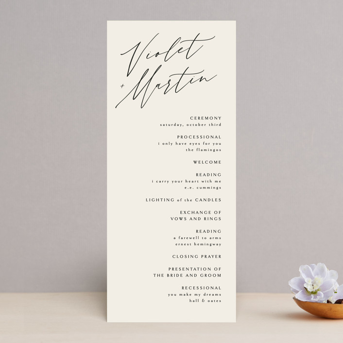 calligraphy font wedding program