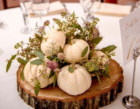 Wedding Decor Centerpiece Pumpkins