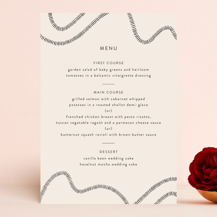 minted wedding menu