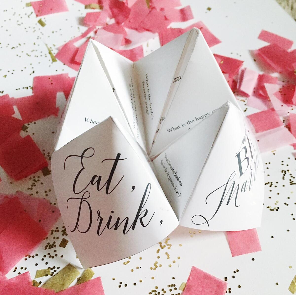 cootie catcher wedding program