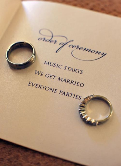 Short and to the point= my kind of wedding program. Photo via Becker Photographer