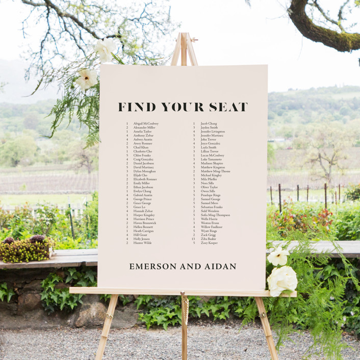 seating chart sign for wedding