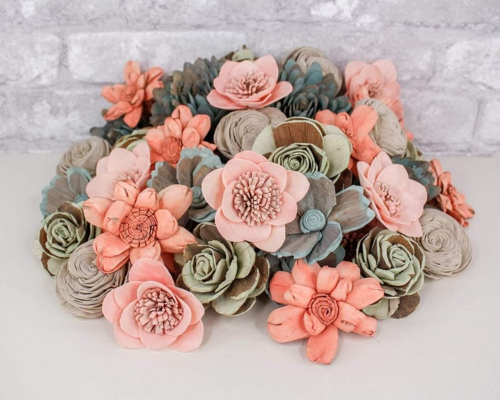 wooden wedding flowers