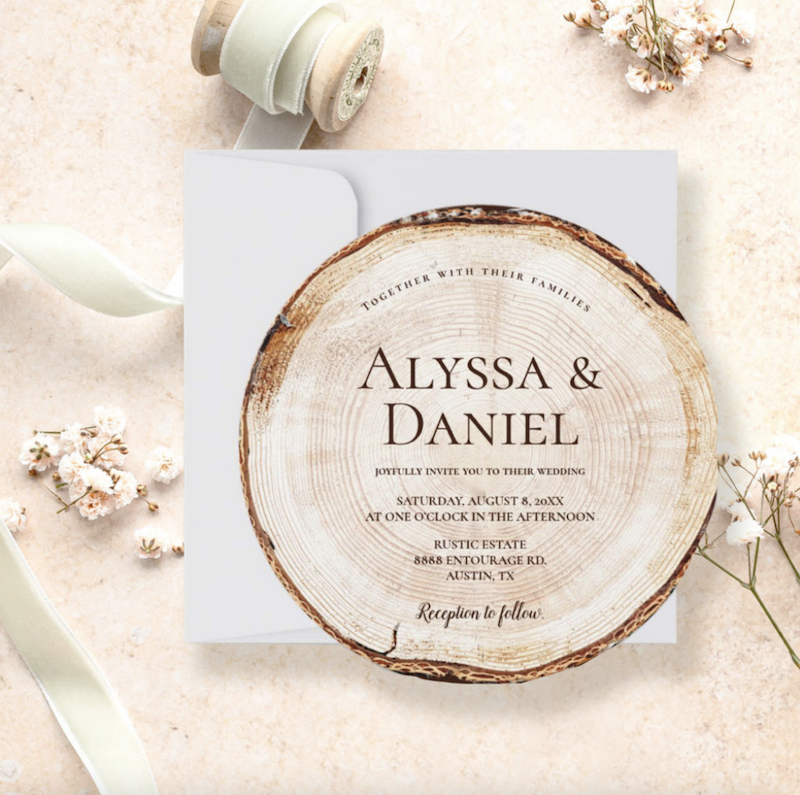 zazzle rustic wedding invites